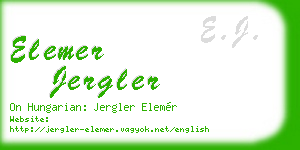 elemer jergler business card